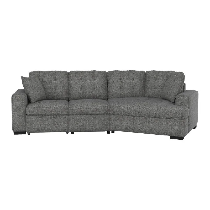 Homelegance Logansport (2)2-Piece Sectional with Pull-out Ottoman