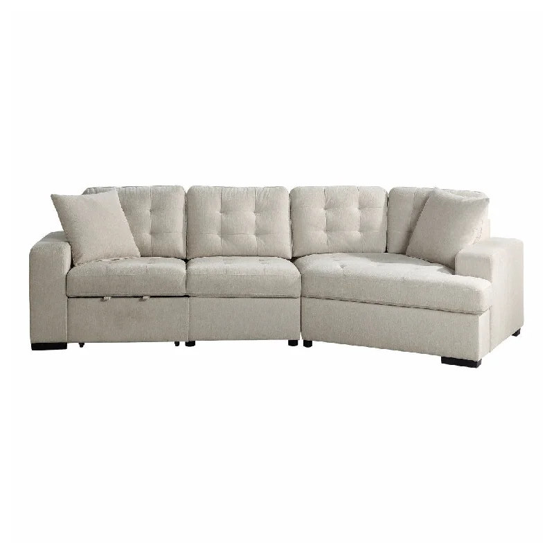 Homelegance Logansport (2)2-Piece Sectional with Pull-out Ottoman