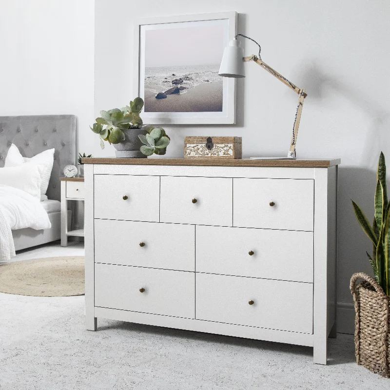 Bampton 7 Drawer Chest of Drawers  - Alabaster White