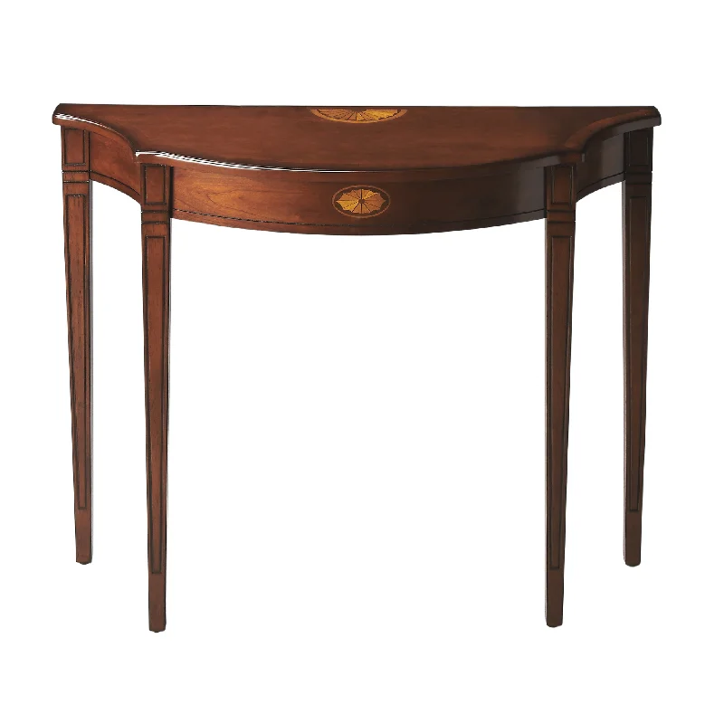 36" Demilune Console Table in Medium Brown