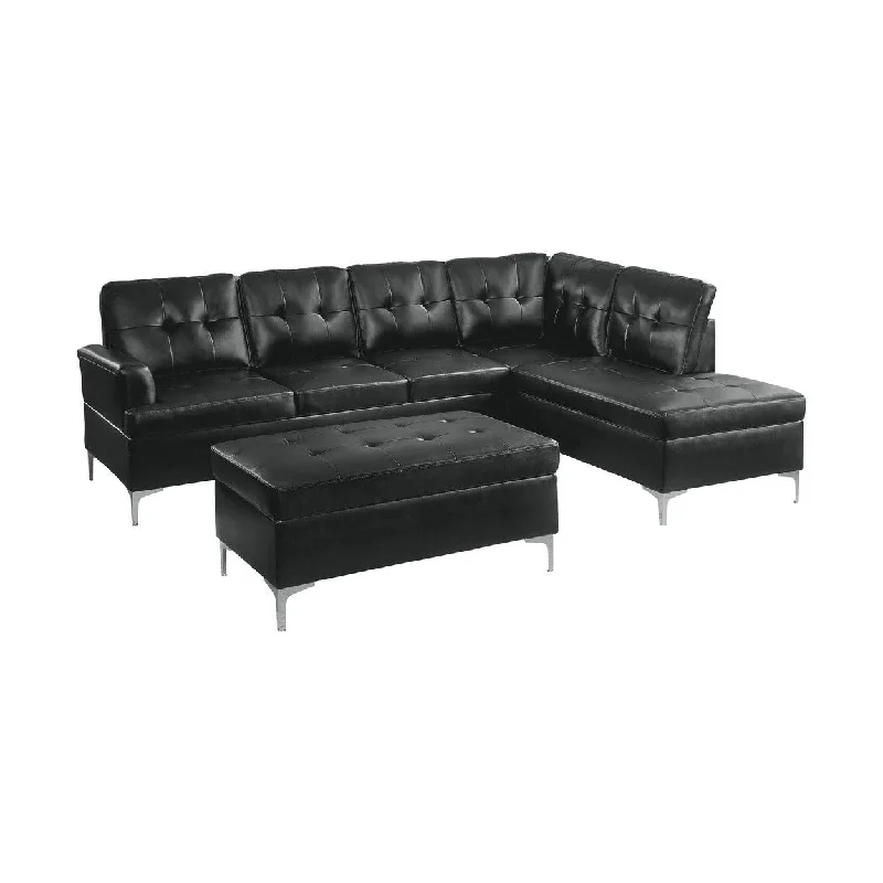 Homelegance Barrington (3)3-Piece Sectional with Right Chaise and Ottoman