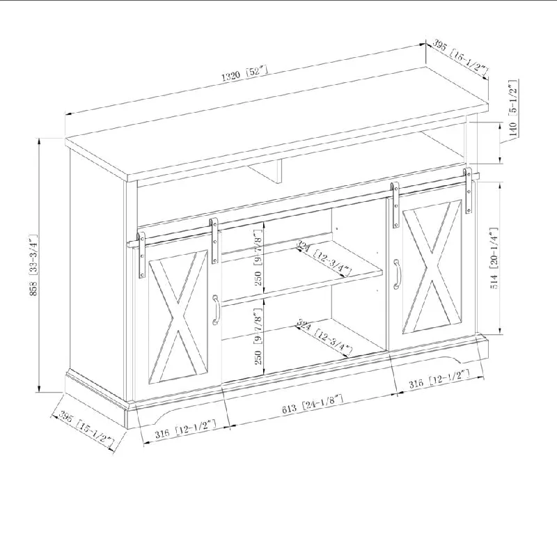 52" Modern Farmhouse TV Stand