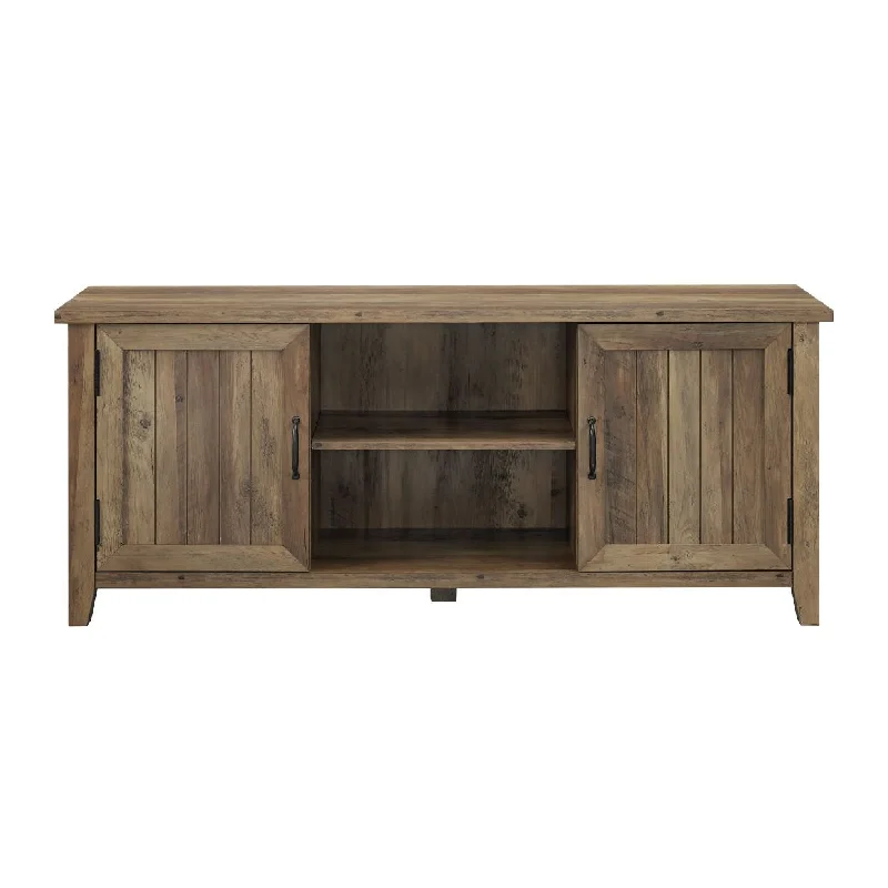 58" Modern Farmhouse TV Stand Rustic Oak