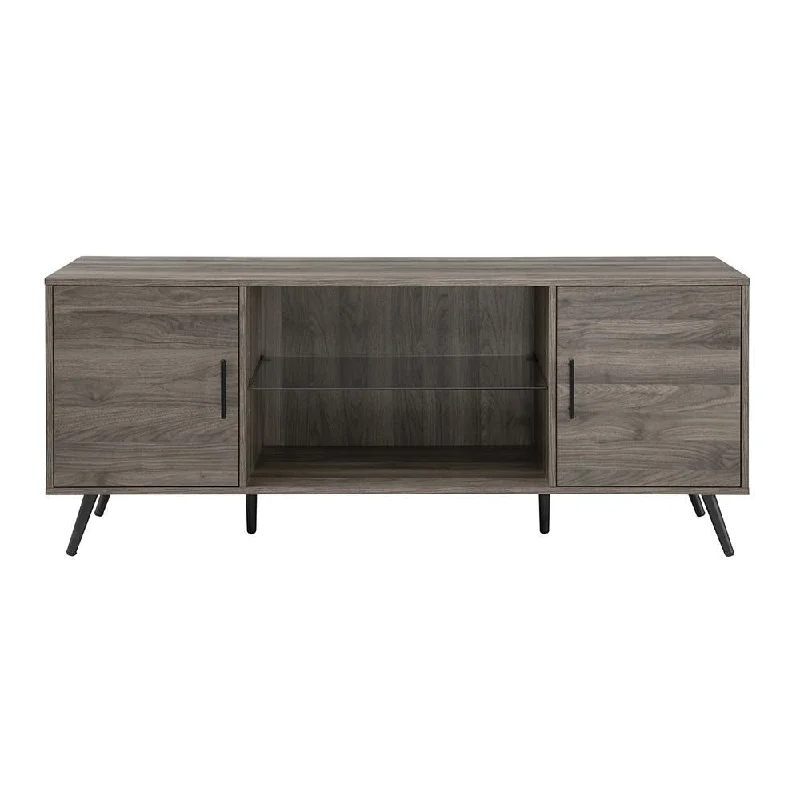 60" Mid Century Modern TV Stand - Slate Grey