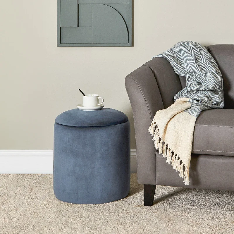 Abigail Storage Pouffe/Footstool - Horizon Blue