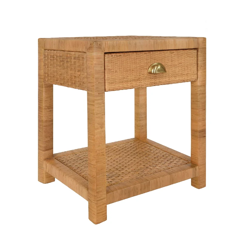 Allison One Drawer Rattan Side Table