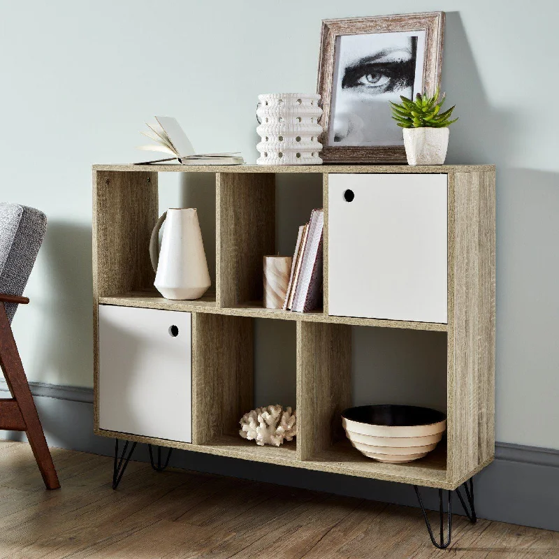 Anderson Cube Storage Unit - Oak Effect with White Cupboards