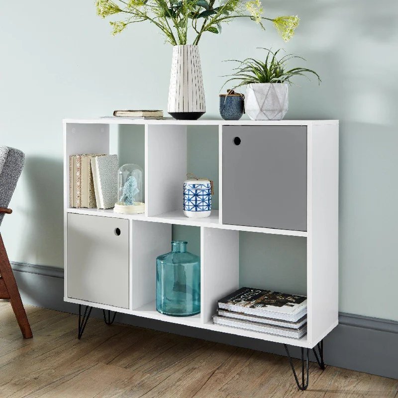 Anderson Cube Storage Unit - White with Grey Cupboards