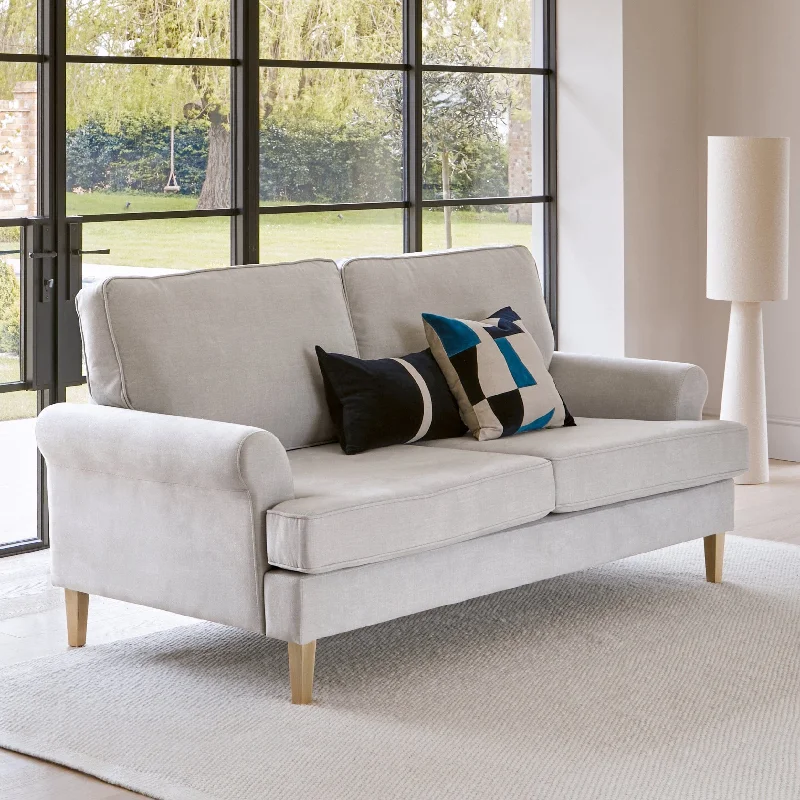 Annabelle Medium Sofa - 3 Seater - Cloud Grey with Pale Oak Legs