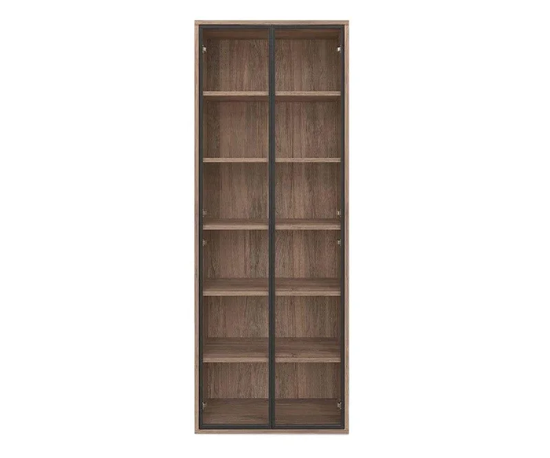 Arren High Bookcase with Glass Doors