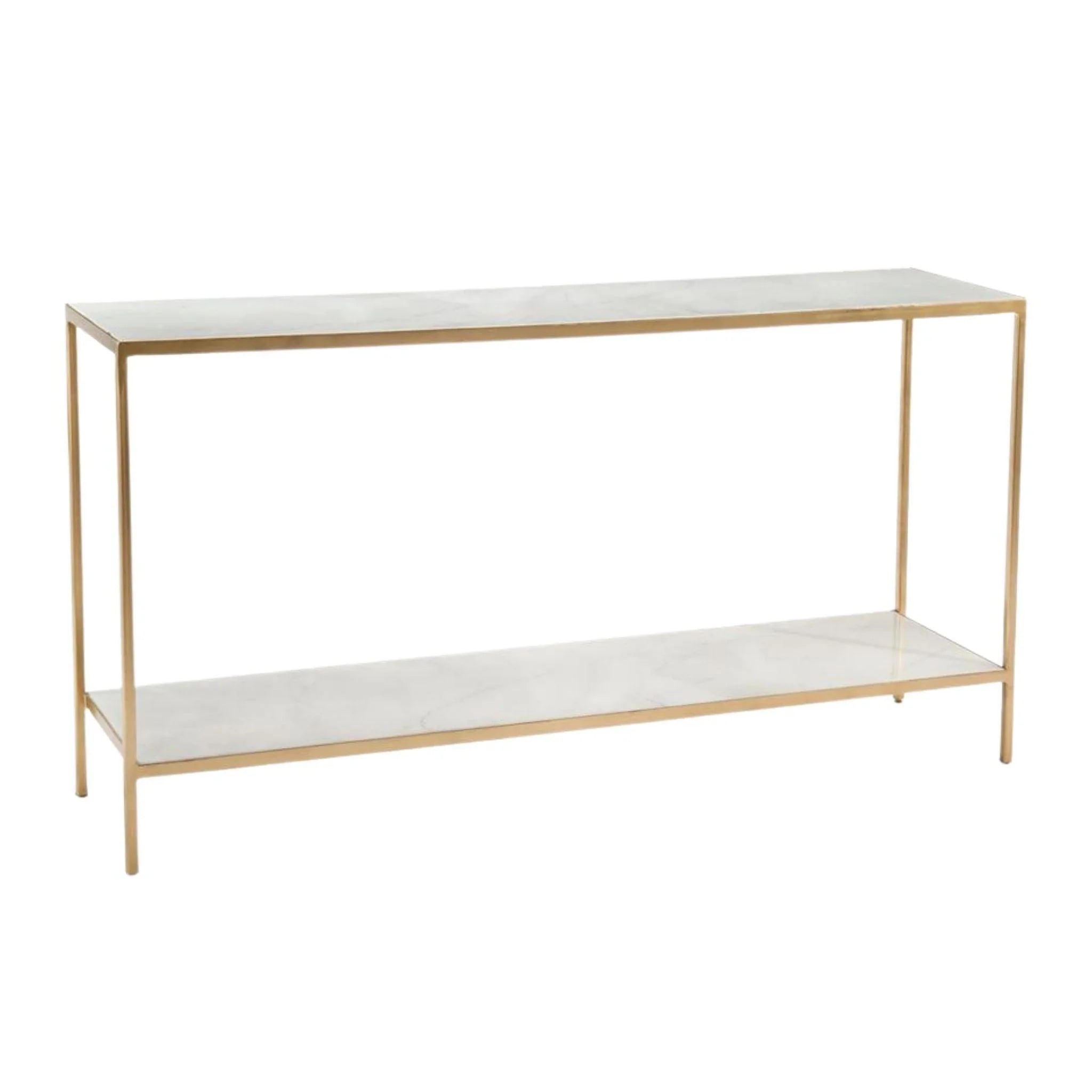 New Orleans White and Gold Sofa Table by Austin A. James