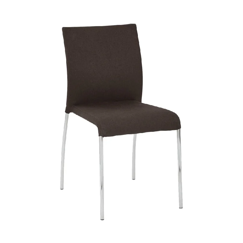 AveSix Conway Fabric Chairs (Set of 2) Chrome/Chocolate