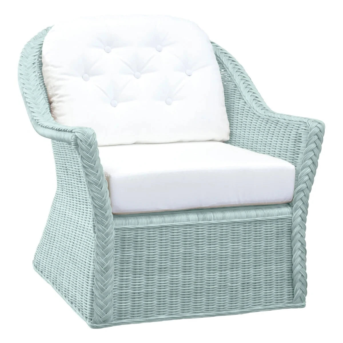 Braided Wicker Chatham Upholstered Lounge Chair