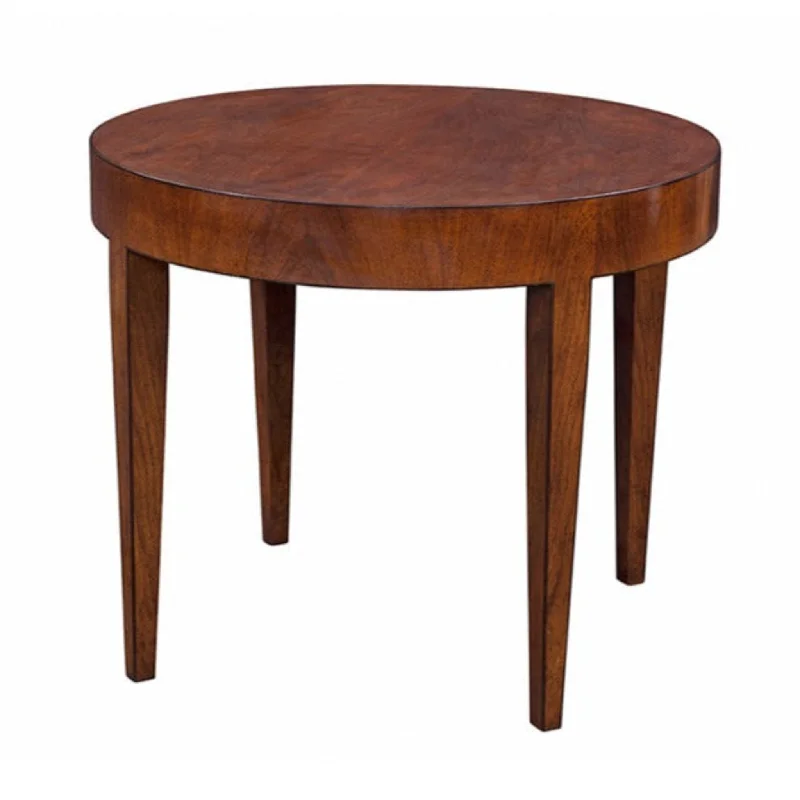 Italian Handmade Round Wood Side Table