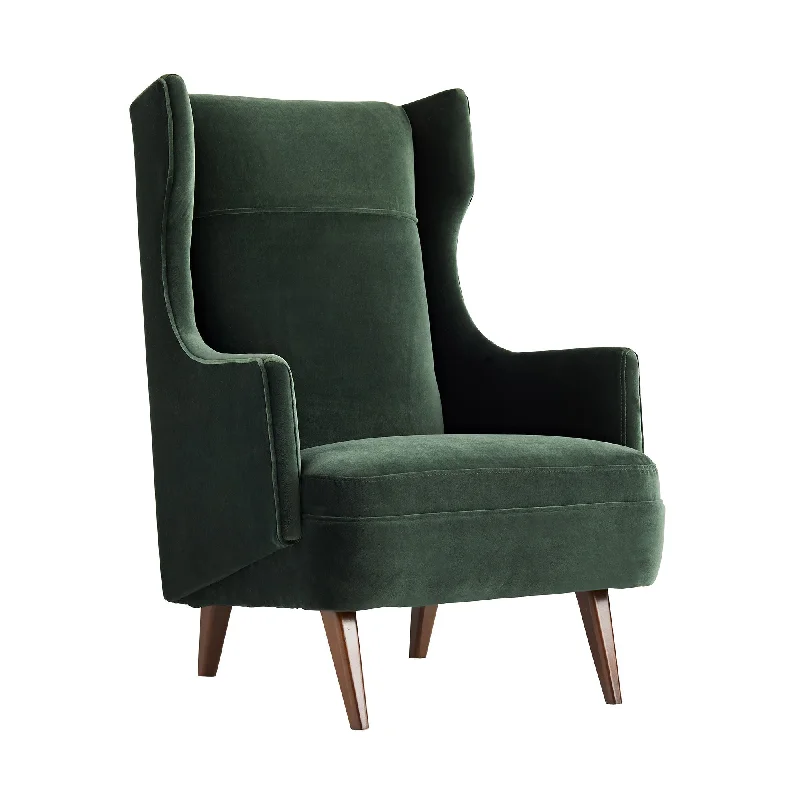 Budelli Wing Chair in Forest Velvet