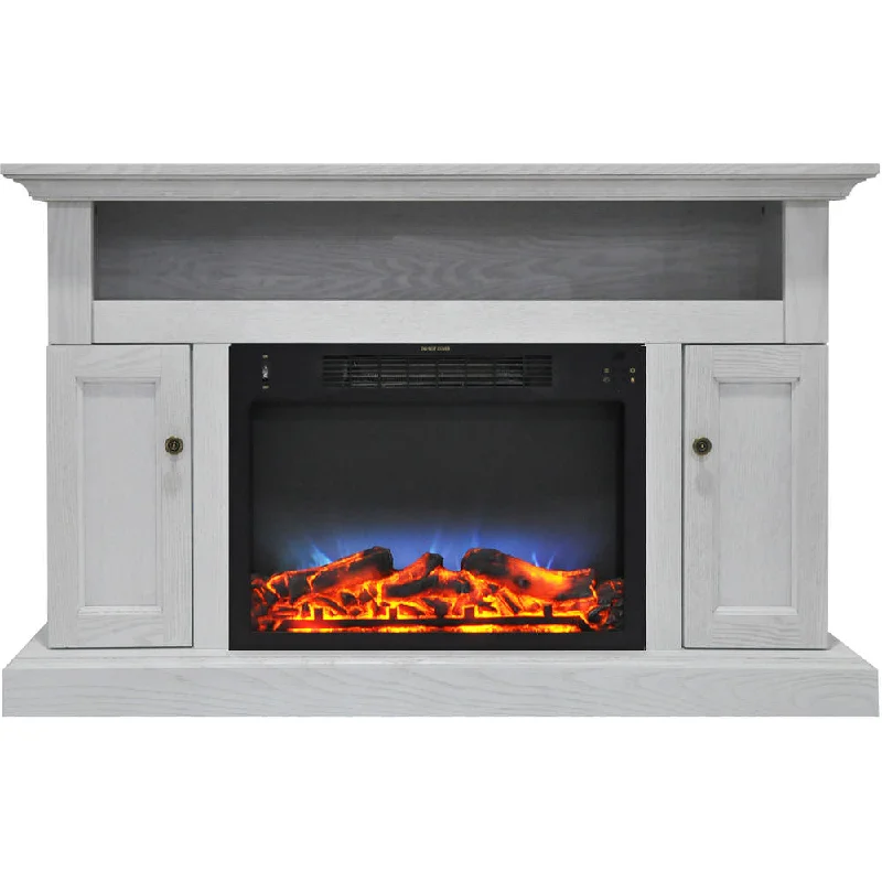 Cambridge Sorrento Electric Fireplace with Multi-Color LED Insert and 47 In. Entertainment Stand in White