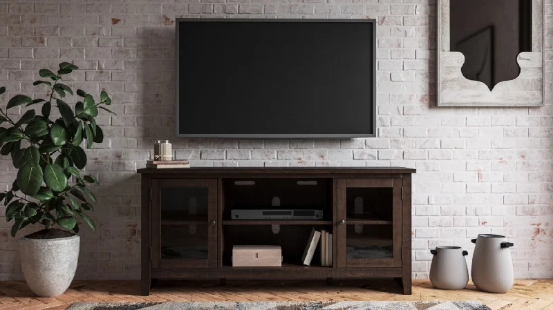 Camiburg Warm Brown Large TV Stand with Fireplace Option by Ashley Furniture