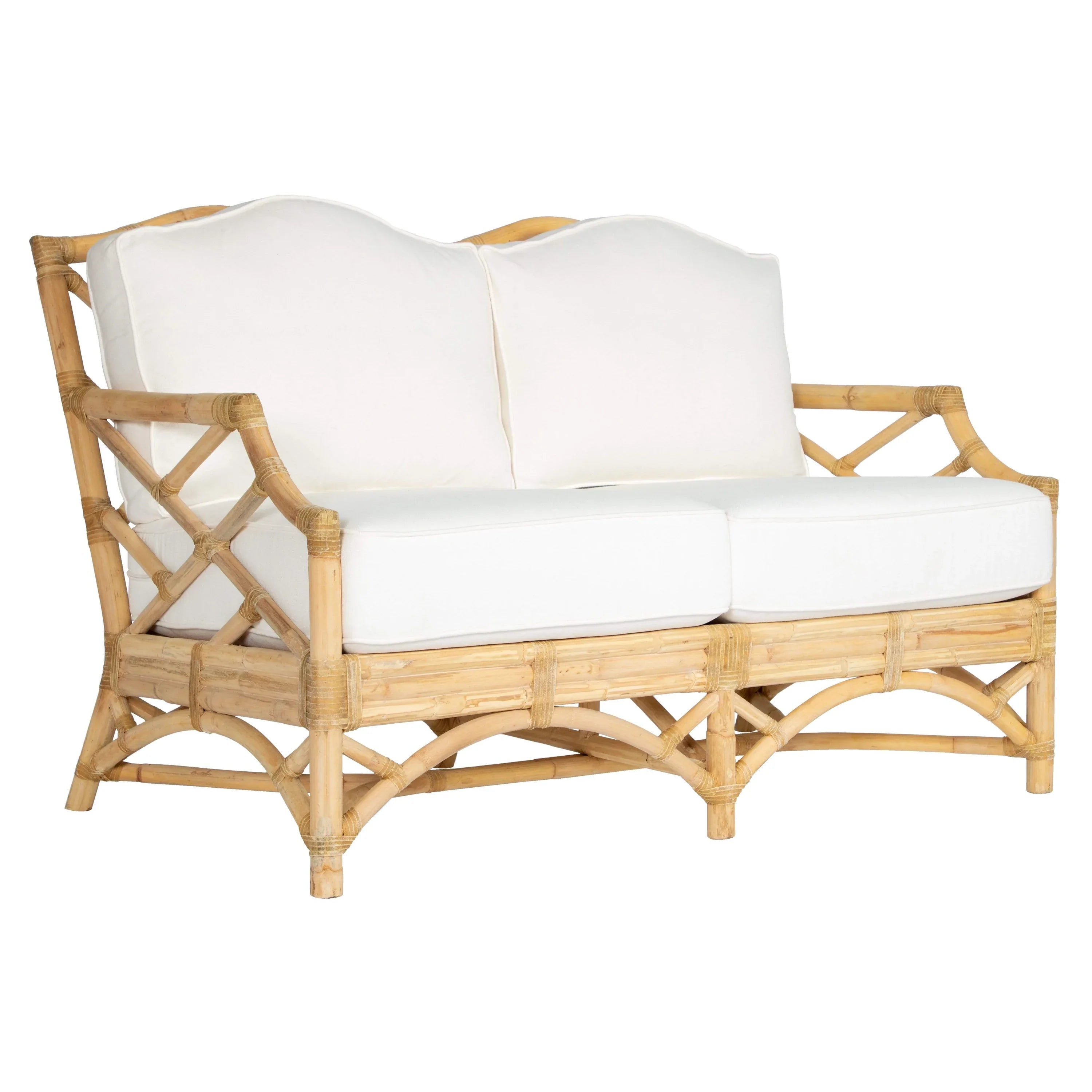 Chippendale Loveseat with Rattan Frame