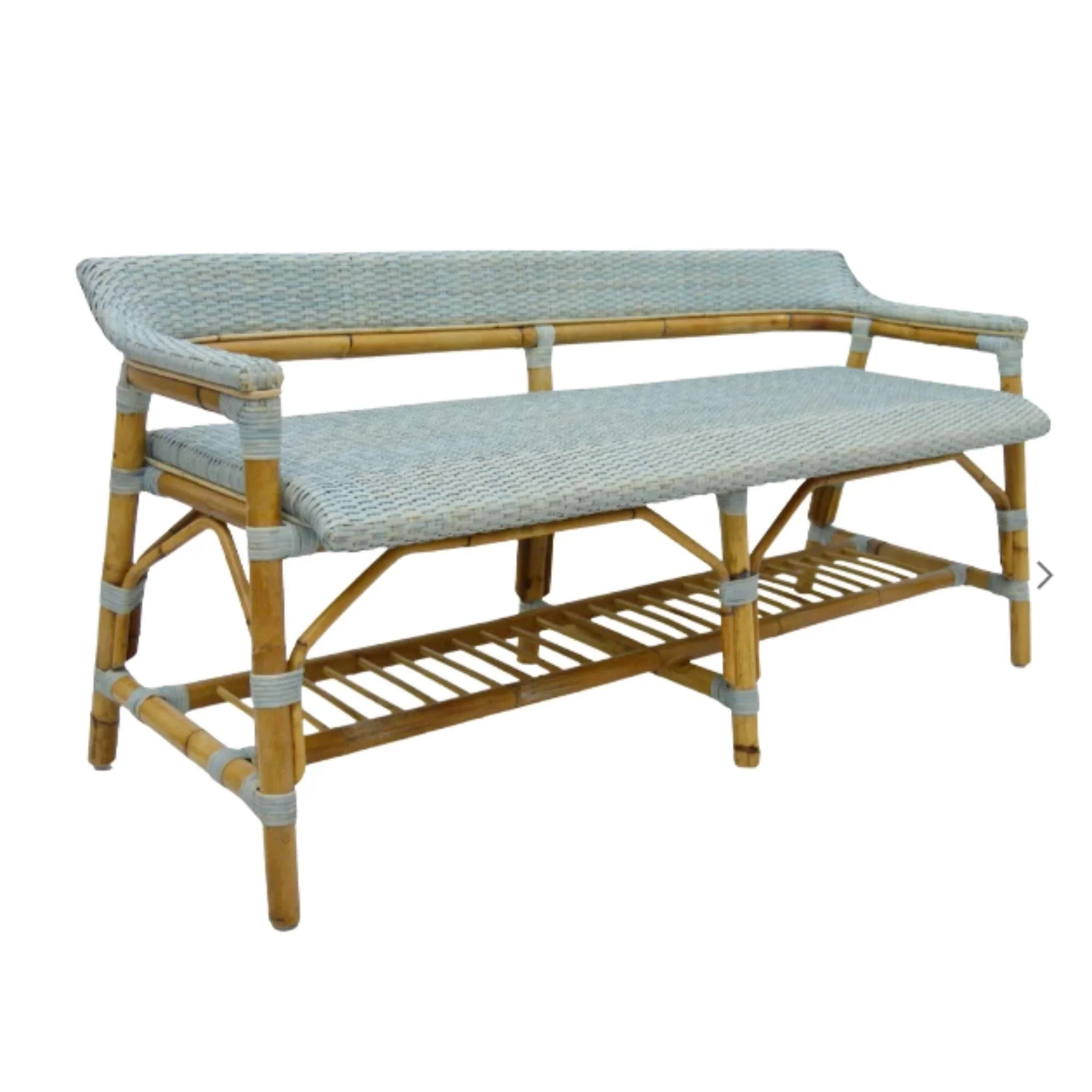 Coastal Blue Woven Bench