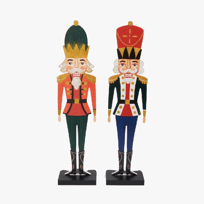 Colorful Pair of Wood Nutcrackers