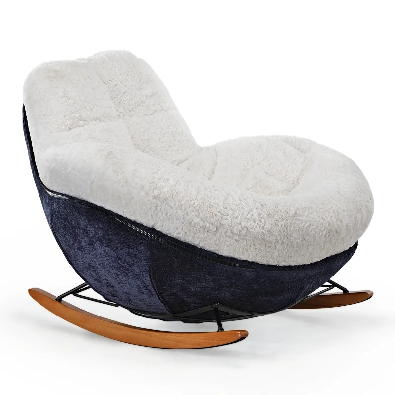 Chloe, Comfy Rocking Lounge Chair, Off White