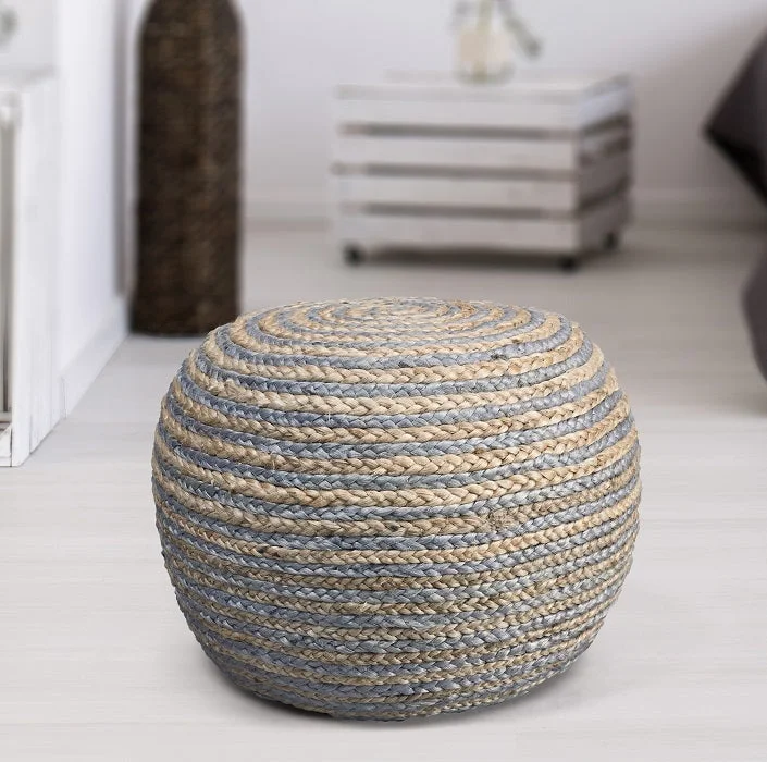 Corcovado au Naturel Braided Pouf Ottoman