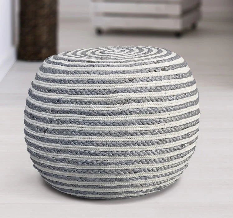 Corcovado Metallic Braided Pouf Ottoman