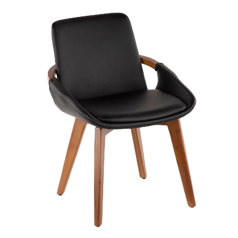 Cosmo Mid-Century Chair in Walnut and Faux Leather by LumiSource