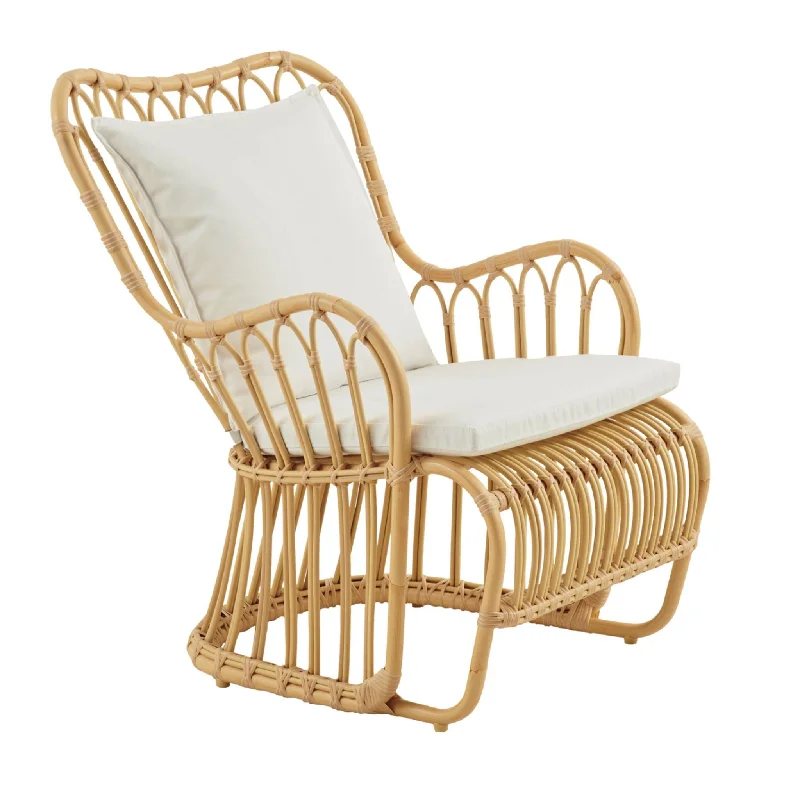 Danish Modern Natural Rattan Arm Chair With Optional Cushion