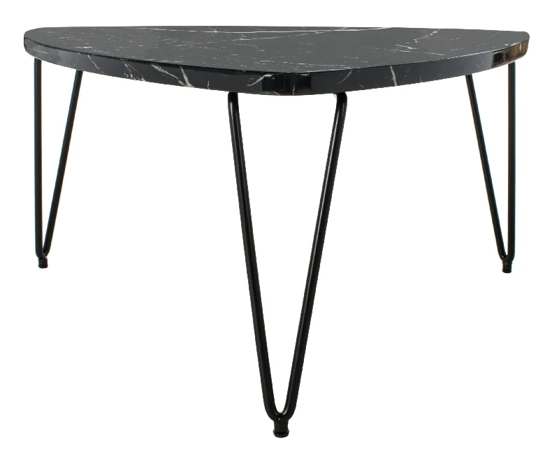 Dara Triangle Coffee Table - Black Marble