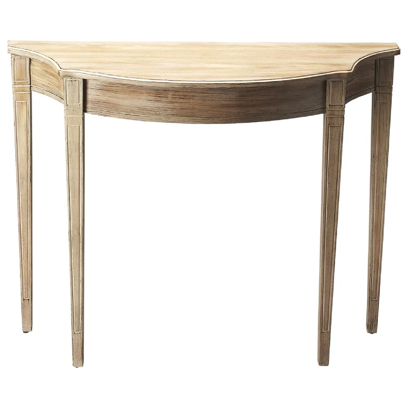 Demilune Driftwood Console Table