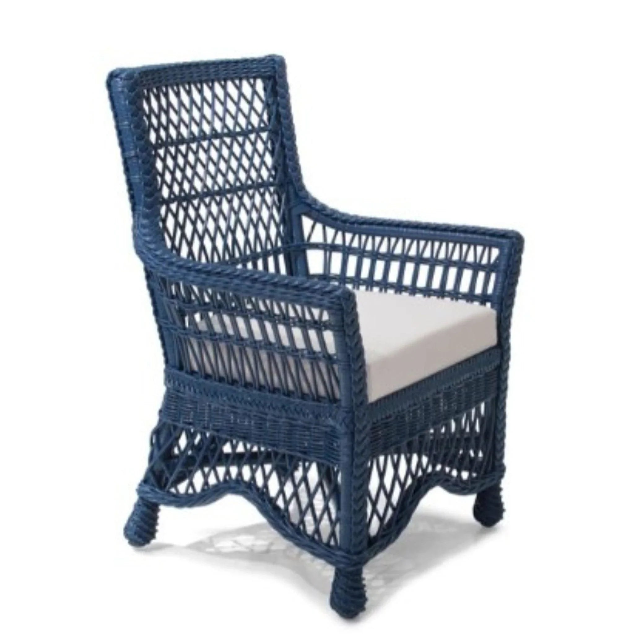 Diamond Weave Wicker Arm Chair