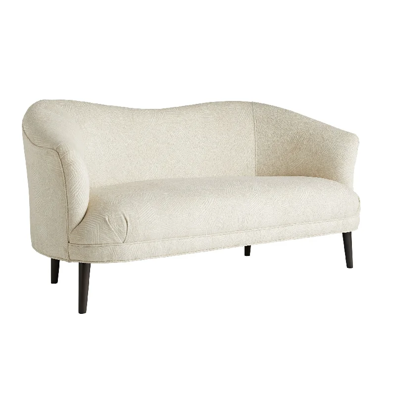 Duprey Settee in Textured Ivory Fabric