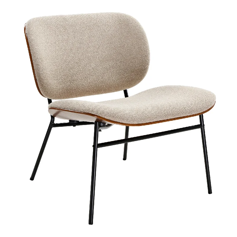 Edie, Walnut Upholstered Lounge Chair