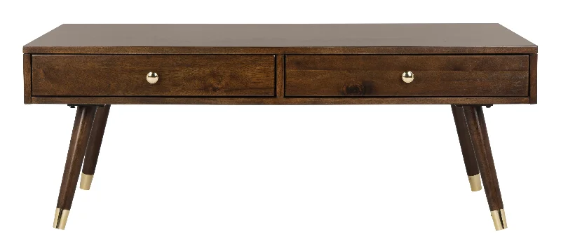 Elaine Gold Cap Coffee Table - Brown