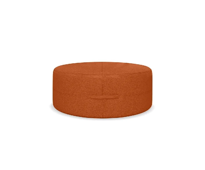 Ellis Leather Round Ottoman