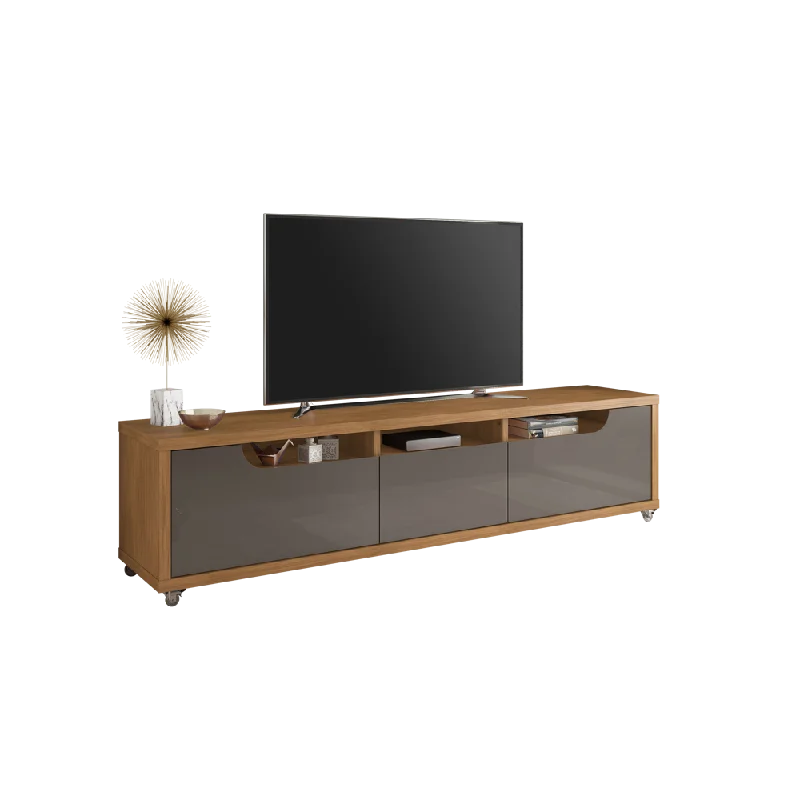 FB Jersey TV Stand L1800 x W385 x H502mm Cedar/Pearl Grey High Gloss #11083588 (No Warranty)