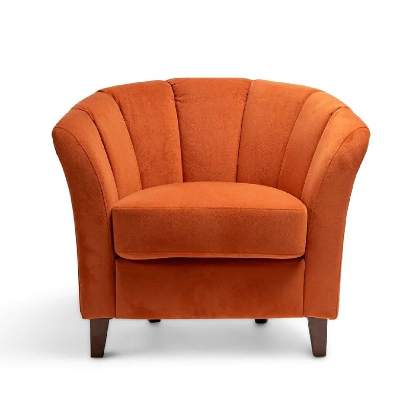 Florence Burnt Orange Armchair with Dark Oak Legs