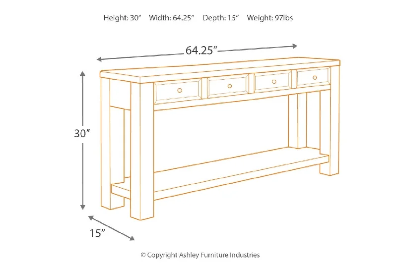 Gavelston Sofa Table Black by Ashley Furniture