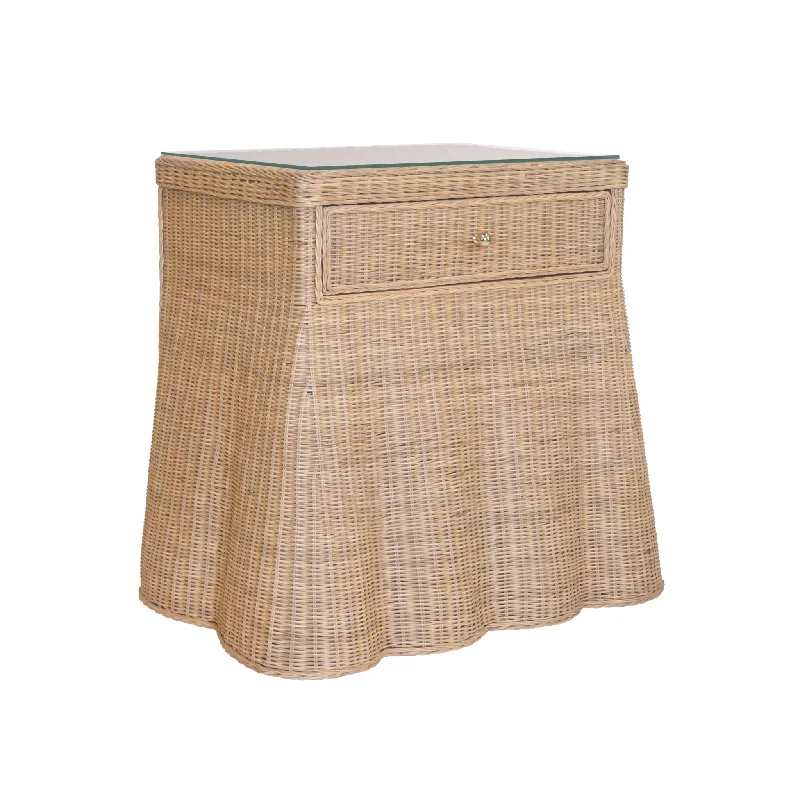 Giselle One Drawer Rattan Side Table