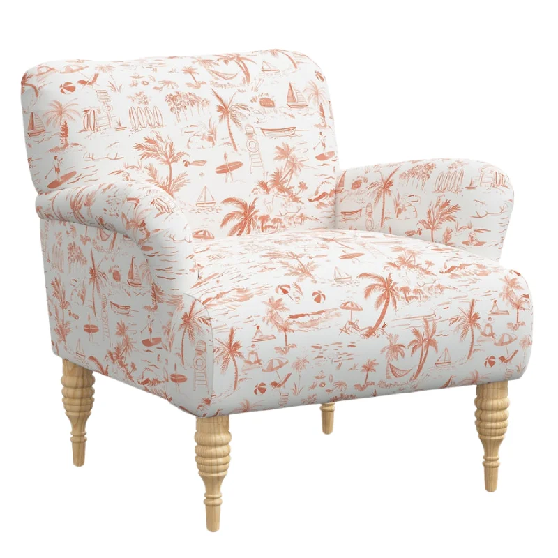 Gray Malin for Cloth & Company Coral Beach Toile Arm Chair