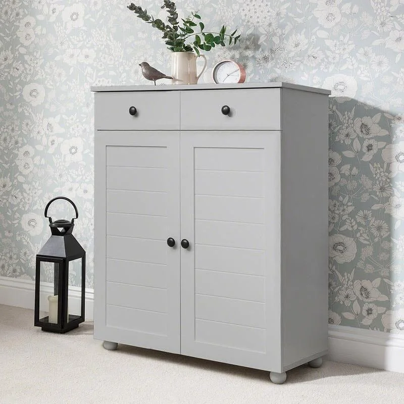 Ascot Shoe Cabinet - Grey Storage Cupboard