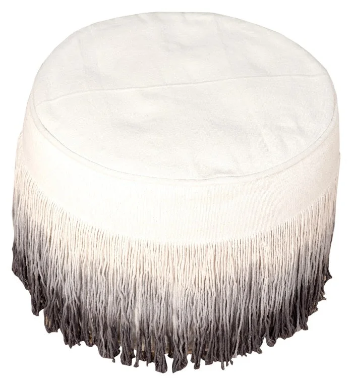 Groovy Ombre Fringed Pouf Ottoman