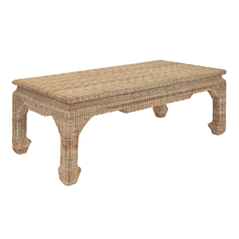 Guinevere Coffee Table in Woven Rattan