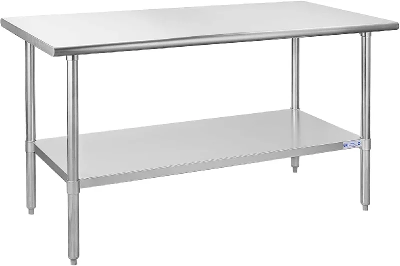 HALLY Stainless Steel Table for Prep & Work 30 x 60 Inches, NSF Commercial - $180