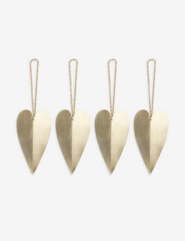 Heart Brass Ornaments (Set of 4) by Ferm Living