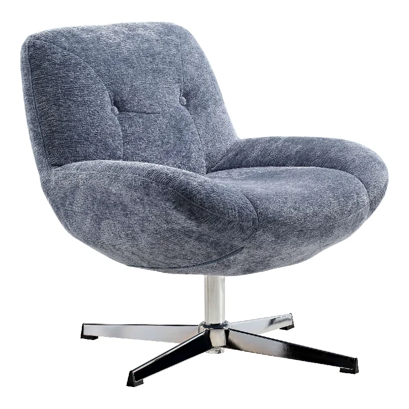 Henry, Chenille Swivel Lounge Chair