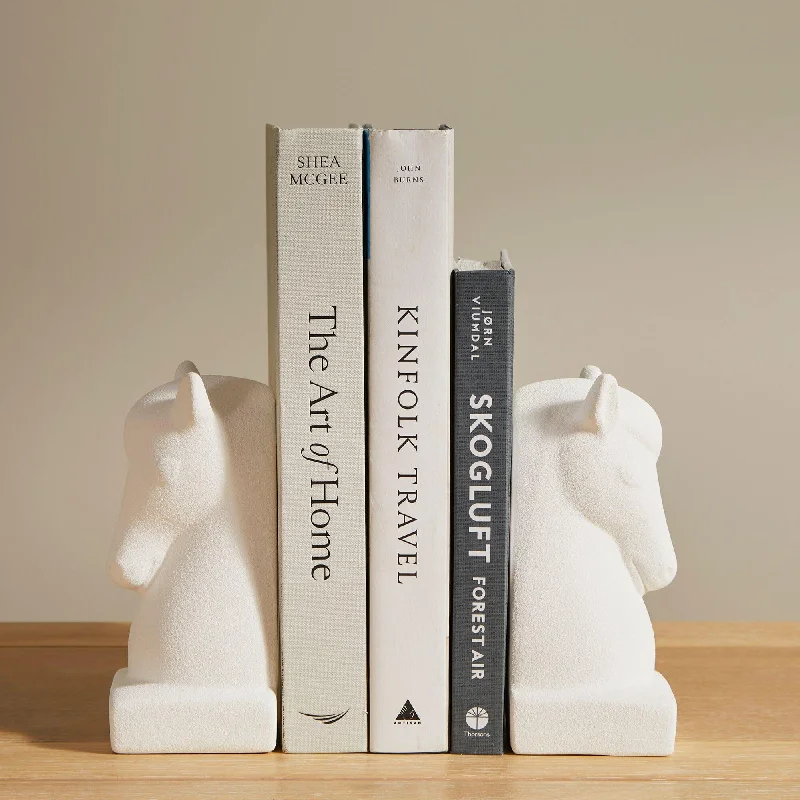 Medburn 17cm Ceramic Bookend - Set of 2 - White