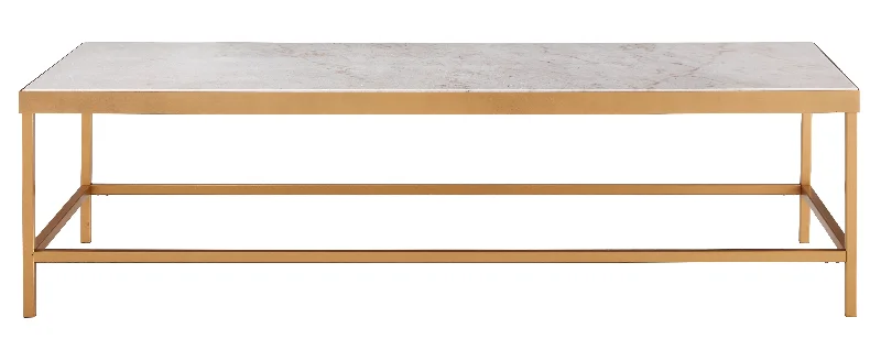 Ida Rectangle Marble Coffee Table - White