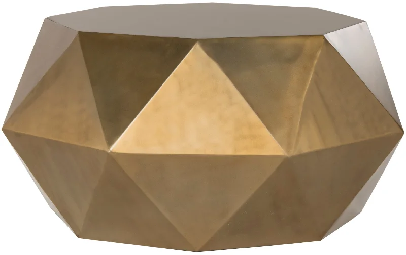 Isabelle Faceted Coffee Table - Brushed Brass